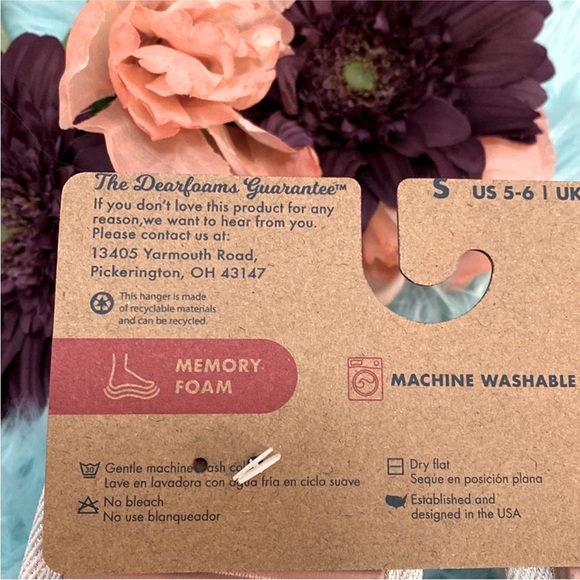 Women’s Slippers cream & Pink Dluxe Dearfoam Super Mom Slip Ons SML 5-6 NEW! - Picture 7 of 7